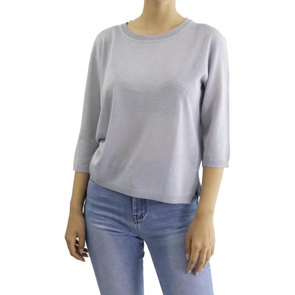 Maglia girocollo con brillantini 